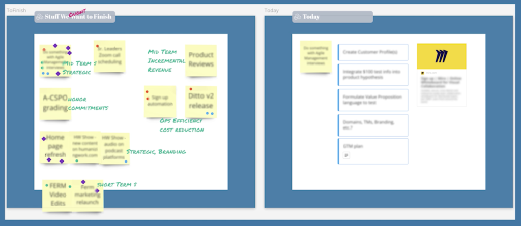 Prioritizing for the Day Miro Screenshot